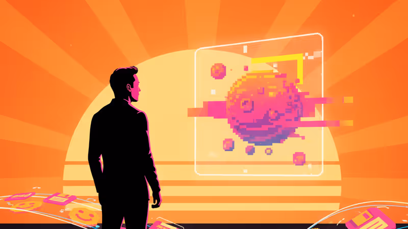 火星のホログラムを見つめるエロン・マスクのイメージ