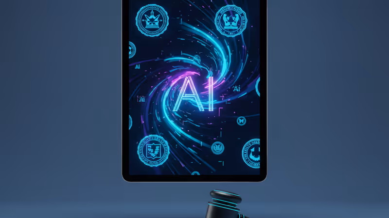 XとxAIのロゴを背景に、警告を示すデジタルノイズが走るイメージ