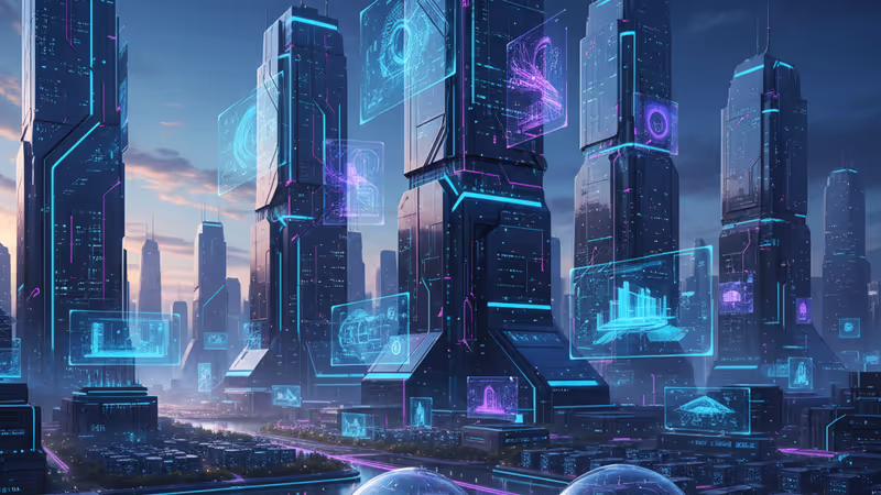 Aerial view of a futuristic data center representing xAI's investment in Mississippi