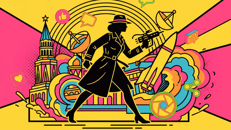 冷戰間諜風格的磁帶錄音機與藍色冷調場景