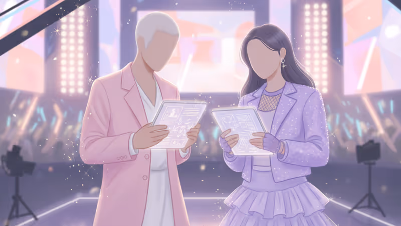 Sooyoung and Kim Jae Yeong reviewing the script on the set of IDOL I