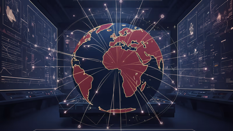 중국 전력망 시스템의 디지털 회로와 티안콴 소프트웨어 상징 이미지