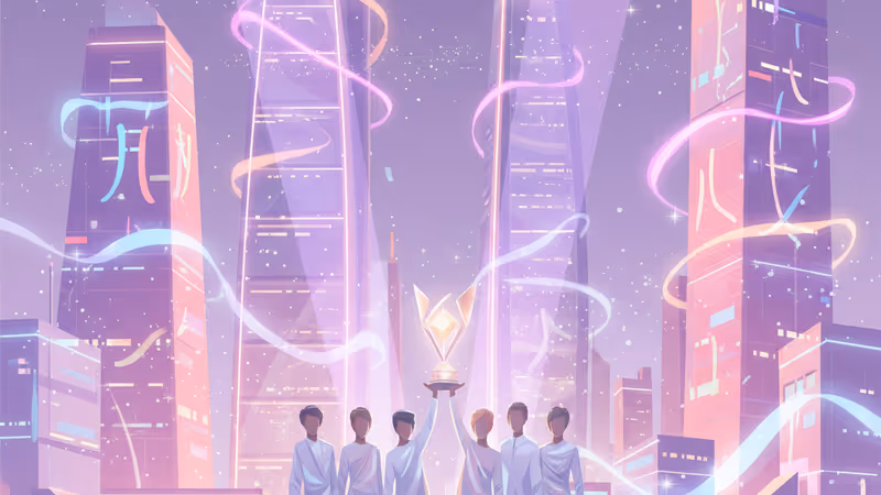 엠카운트다운에서 1위 트로피를 든 엔하이픈 멤버들