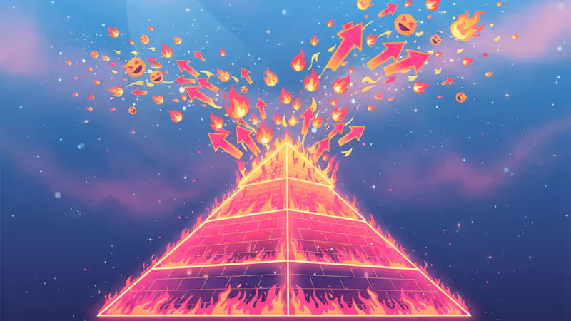 고대 피라미드와 밤하늘의 미스터리한 분위기를 담은 일러스트