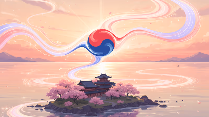 A serene coastal sunset on a remote Japanese island