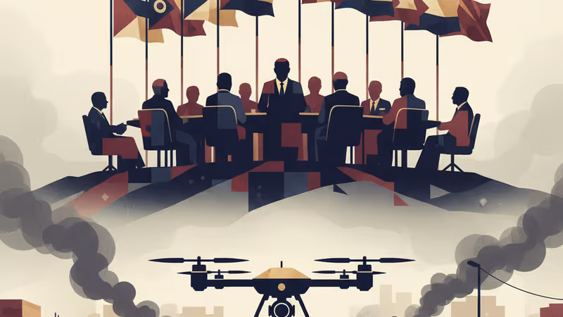 加薩南部汗尤尼斯遭到無人機襲擊後的街道景象