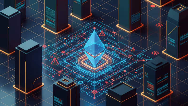 以太坊網路圖譜上閃爍紅色的詐欺警告標誌