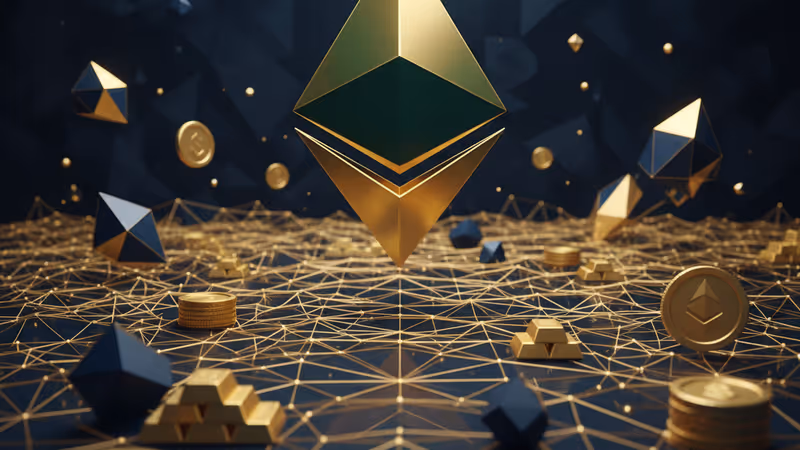 イーサリアムのネットワーク成長と新規ユーザーの増加を象徴する抽象的なデジタルアート