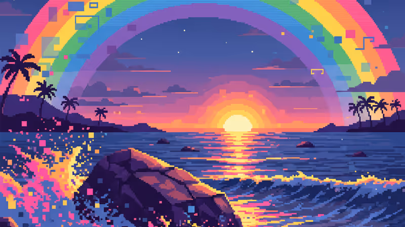 하와이 해변의 바위와 파도가 치는 차분한 풍경