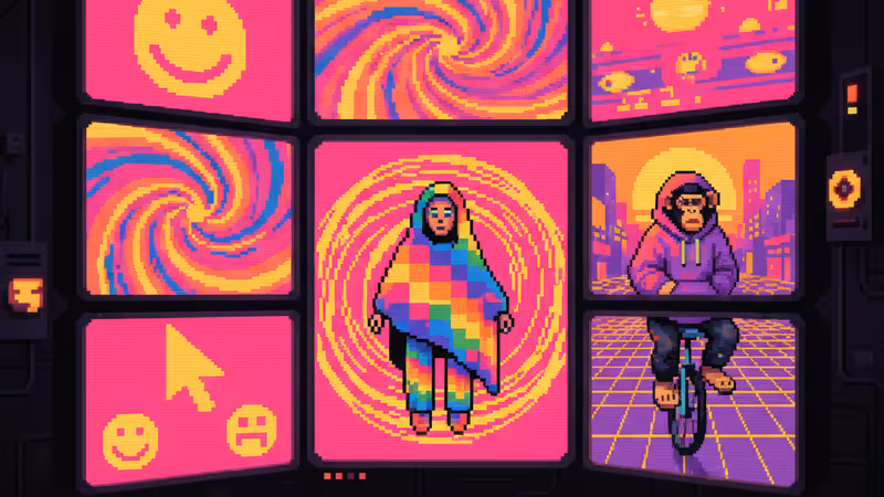 A wall of security monitors in a dark room showing various scenes