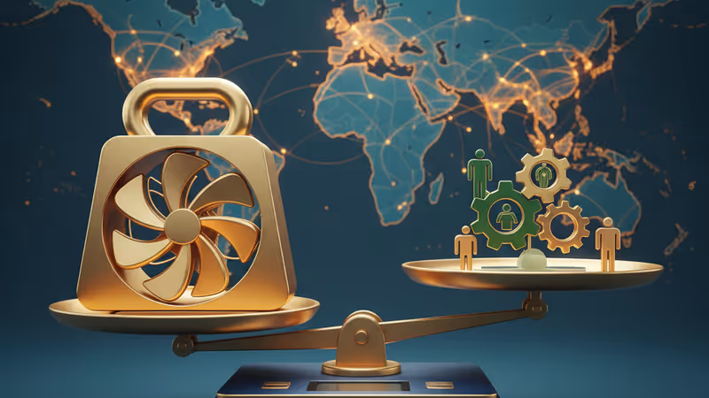 A digital scale showing an imbalance between fandom and real usage metrics.