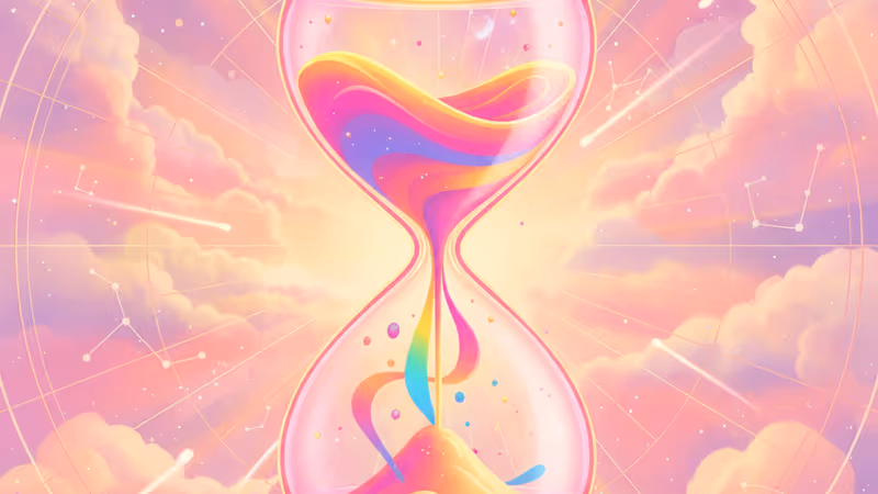 顯示1月0日的數字時鐘與沙漏背景