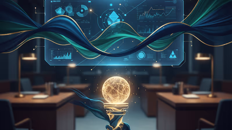 デジタルチャートと都市を背景にした、2026年の経済展望を象徴するイメージ。