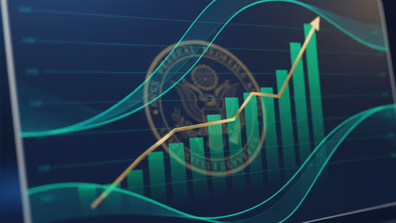 연준의 유동성 공급을 상징하는 금융 시장 그래픽
