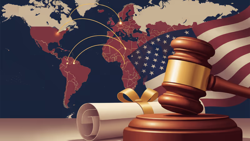 미국 국회의사당을 배경으로 한 정의의 저울 이미지