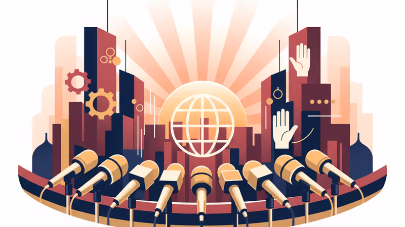 미네소타 총격 사건 독자 수사를 발표하는 기자회견장의 마이크들