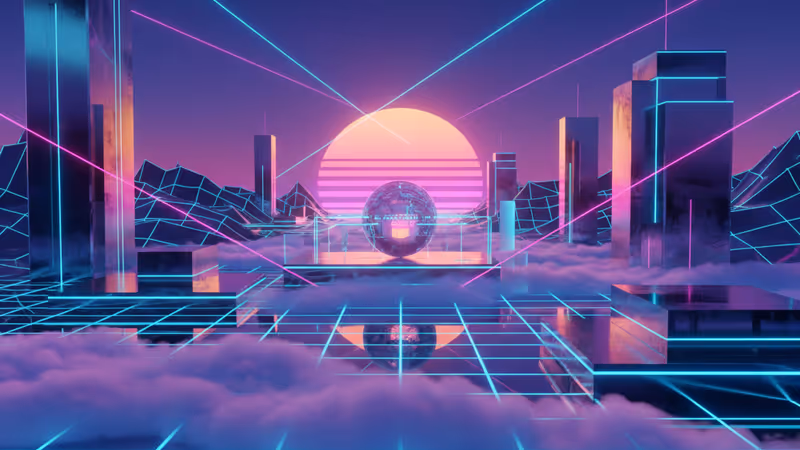 Soft purple digital mist floating in a peaceful modern setting