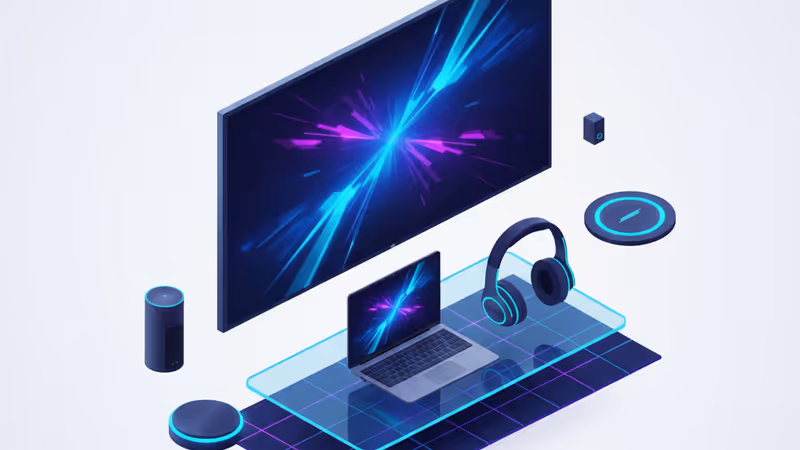 A premium Sony OLED TV and MacBook Air on display with sale tags