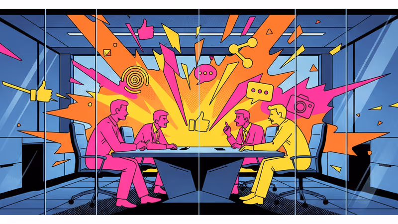 A female employee focusing on work with an uncomfortable expression in an office