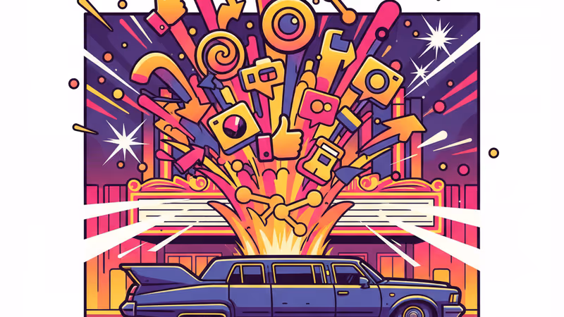 A glamorous 90s-style Hollywood premiere red carpet background