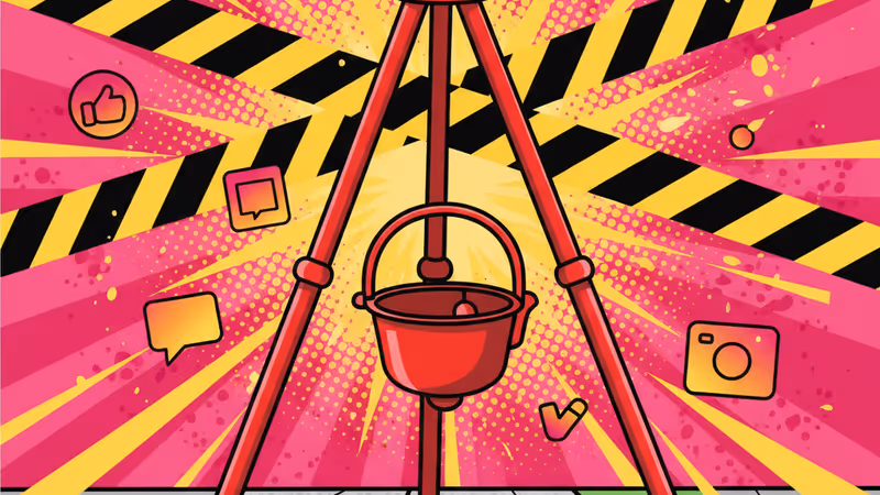 Salvation Army tripod behind police crime scene tape