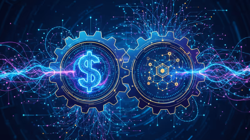 非洲金融科技整合示意圖：數據點與支付線路交織