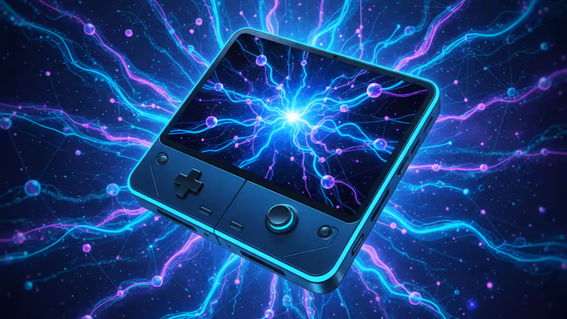 OneXSugar Walletの折りたたみOLEDディスプレイが光る様子