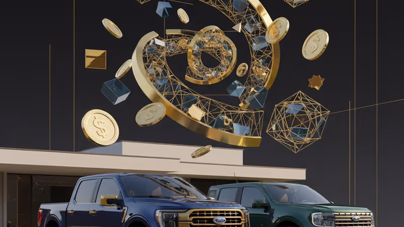 Ford F-150 Hybrid and Maverick in a suburban setting