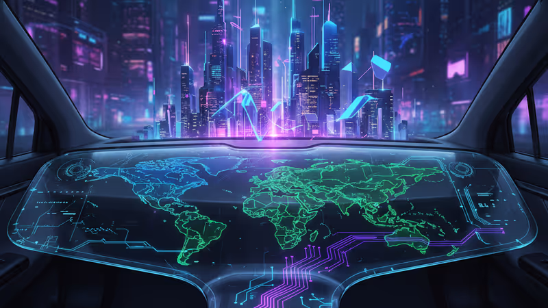 A digital map showing the global shift in electric vehicle market dominance.