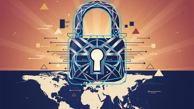 한국과 호주 지도가 포함된 디지털 자물쇠 이미지