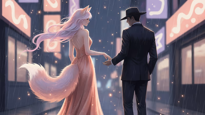 드라마 노 테일 투 텔의 주연 배우 김혜윤과 로몬의 첫 만남 장면