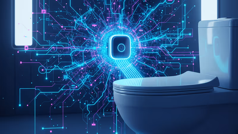 The Vivoo smart urine sensor installed in a toilet
