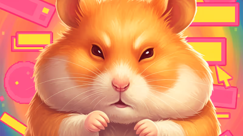 눈을 가늘게 뜨고 무언가를 보려는 햄스터의 귀여운 모습