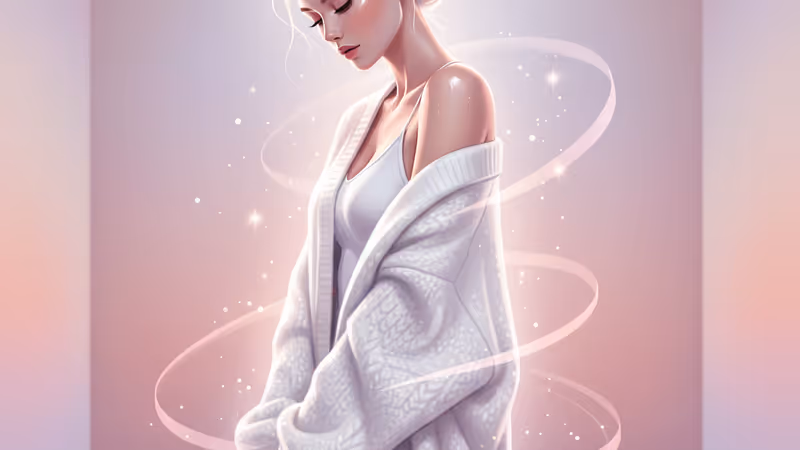 흰색 가디건을 입고 신곡 0108의 의미를 전하는 지민의 모습