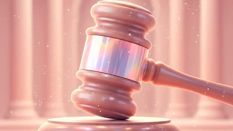 법정의 법봉과 어두운 배경이 조화된 이미지