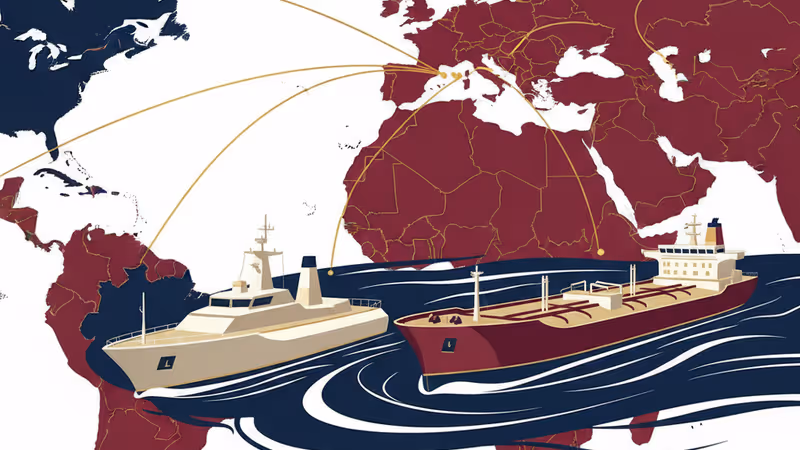 地中海で石油タンカーを監視するフランス海軍の艦艇