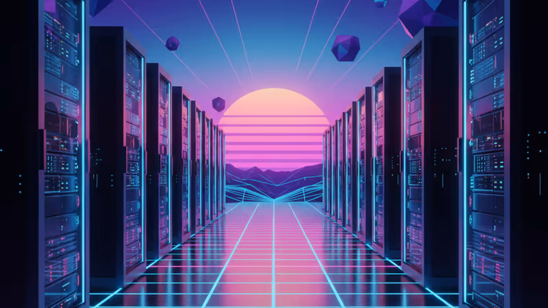 地下室のサーバーから近代的なデータセンターへの進化を表現したイメージ