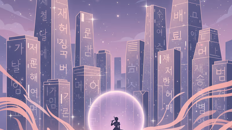 A solo male performer standing on a stage with a fading spotlight.