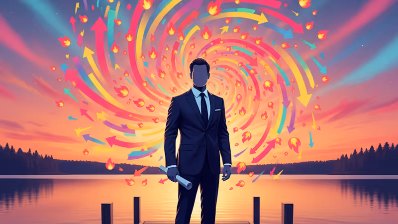 Kevin O'Leary holding a movie script at his lake house