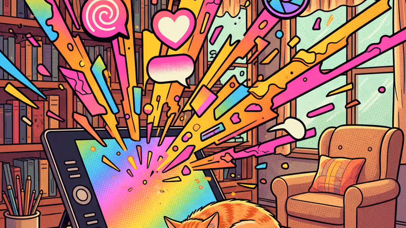 在書桌上陪伴 Mikiko 創作的愛貓插畫