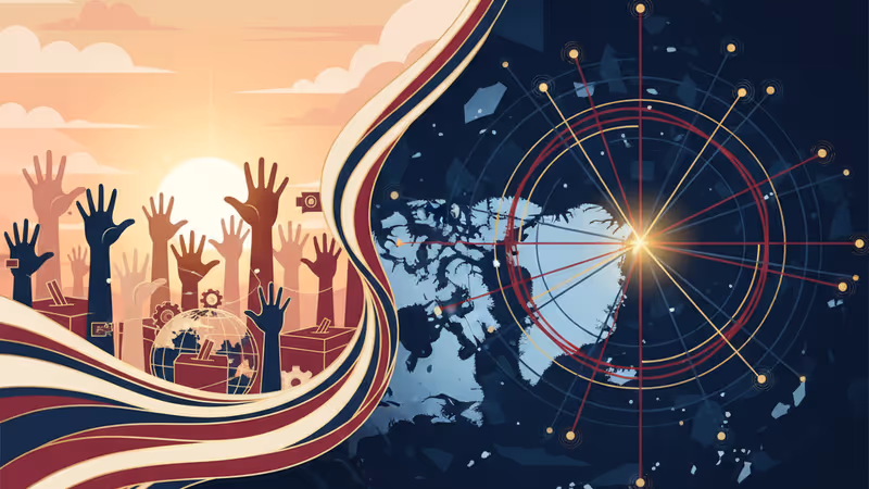 Digital map showing overlapping territorial claims in the Arctic region
