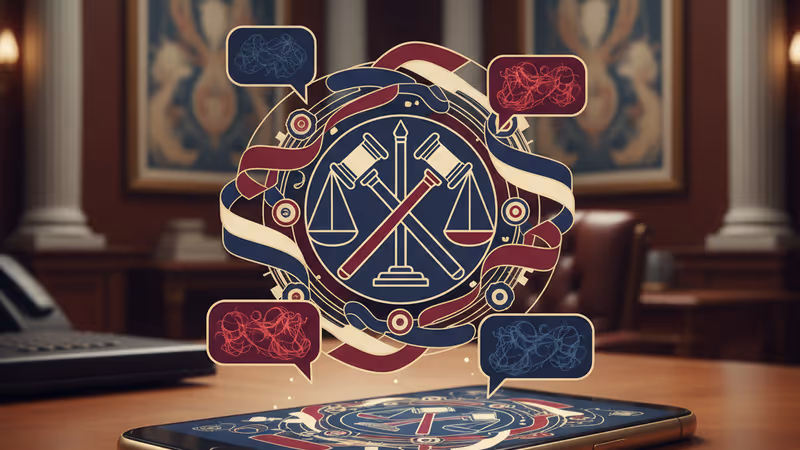 후쿠이현청 건물과 스마트폰 메시지 알림이 겹쳐진 이미지