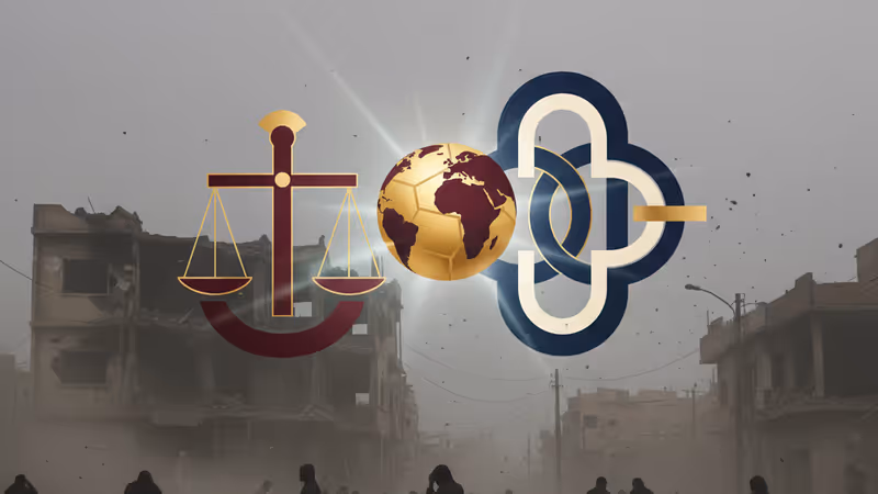 ガザ地区の瓦礫が散乱する街並みの様子