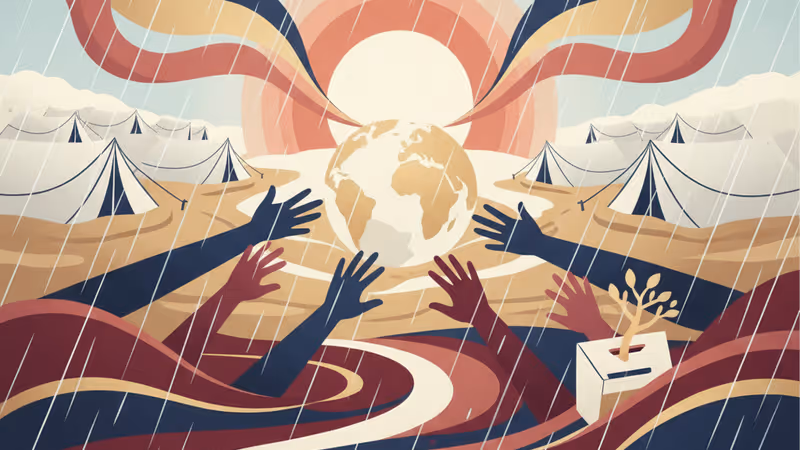 폭우로 물에 잠긴 가자지구 난민 캠프의 텐트촌 전경