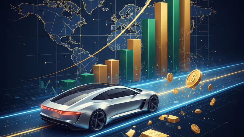 지리자동차의 로고와 글로벌 시장 확장 이미지가 결합된 배경