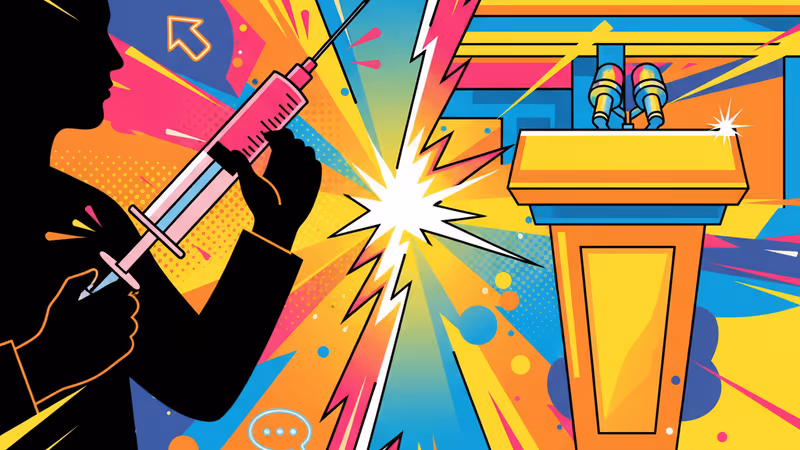 トランプ大統領の記者会見とドラマのシーンが並ぶイメージ