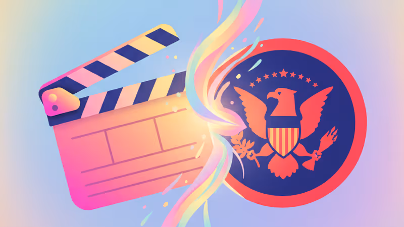 ジョージ・クルーニーとドナルド・トランプの対立を象徴するイメージ