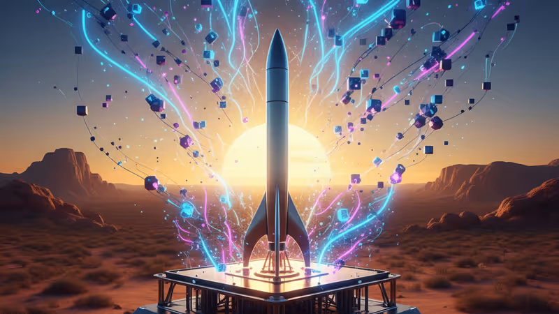 澳洲海岸線與數位火箭軌跡疊加圖