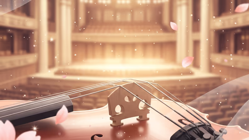 徐玄參與管弦樂團演出的小提琴演奏示意圖