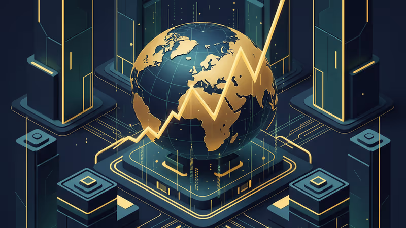 상승하는 유가 차트와 북극 및 중국 지도가 겹쳐진 이미지